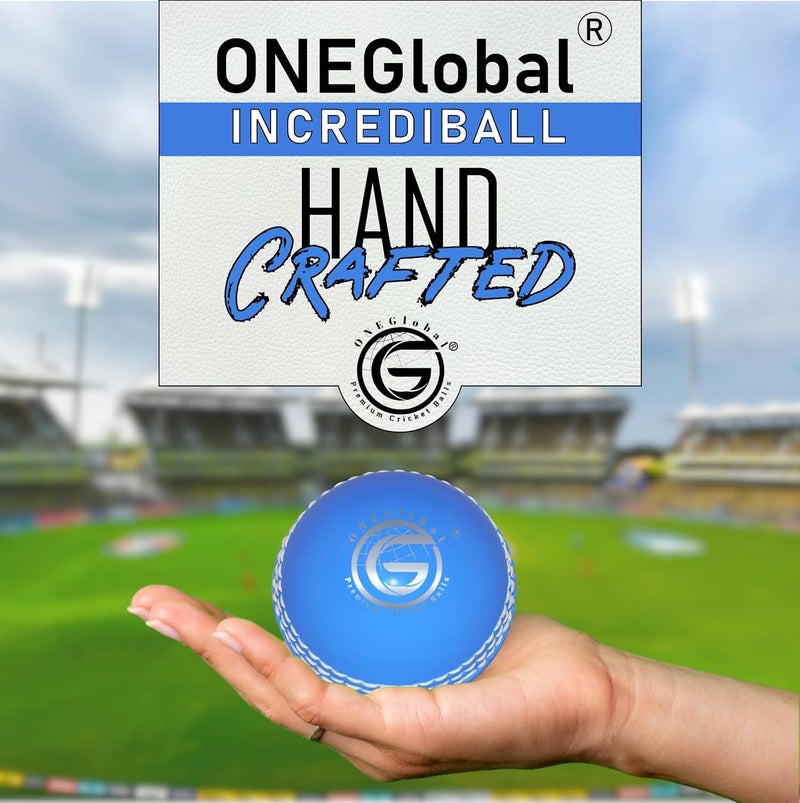 ONEGlobal Soft Rubber Cricket Ball for Practice | Outdoor & Indoor Practice Cricket Ball with Core & Stitched Seam | Realistic Feel, True Bounce & Swing for Practice, Honing Skills & Family Fun - Image 2